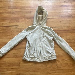 J. Crew Fur Lined Hood Grey Hoodie Jacket